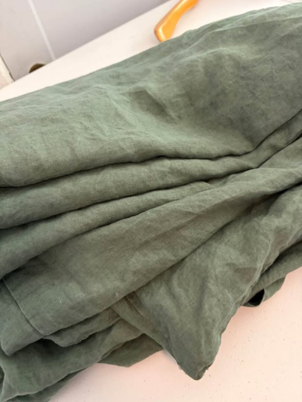Levtex Home Sage Green QUEEN 100% Linen Duvet Cover, NO SHAMS